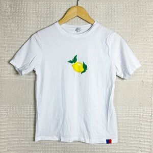 KULE white short sleeve crewneck lemon print Baja tee XS